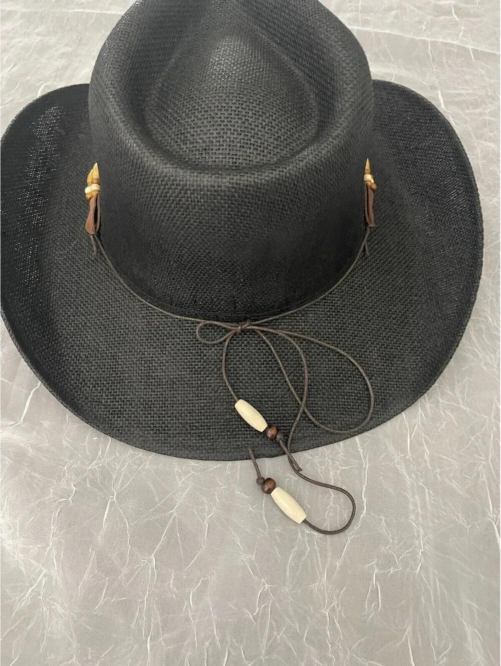 Concho Headband Black Cowboy Hat- One Size